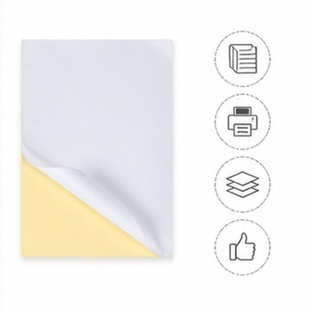 Industrial Laser Printer - 100 Stück A4 Selbstklebendes Druckpapier Premium-Klebeetikettenpapier