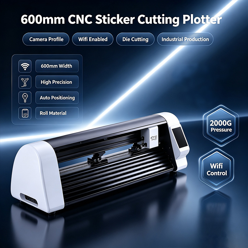 Industrial Laser Cutting Machines - 600mm CNC-Laser-Aufkleber-Schneideplotter, Kamera-Profil-Stanzmaschine, WLAN-fähiger industrieller Produktions-Schneidemaschine